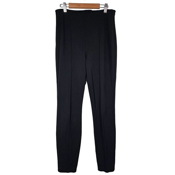 Escada Pintuck Hi Rise Trouser‎ Pants Slim Leg Ankle Side Zip Black Womens 38 - Picture 3 of 14